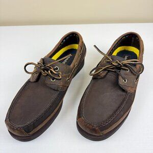 NEW Timberland Men's Brown Leather Moc Toe Boat Shoes